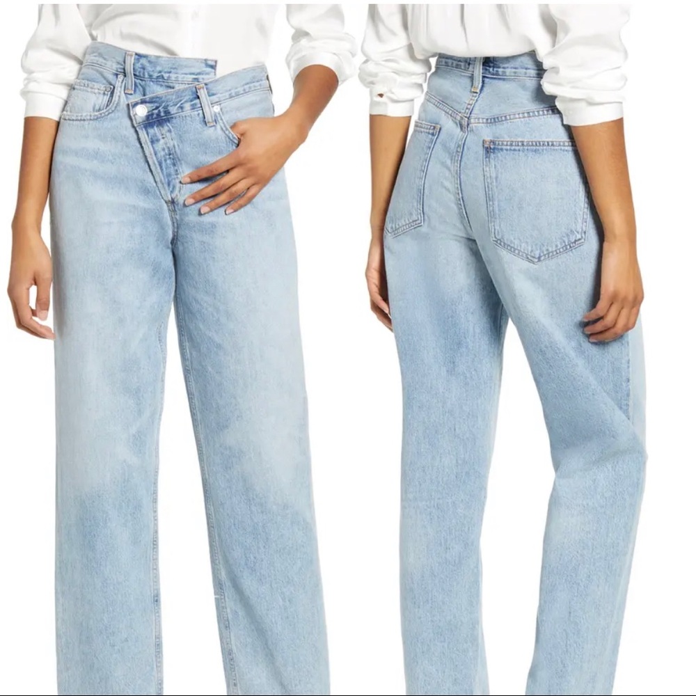 AGOLDE criss cross jeans in Suburbia